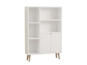 Bibliothèque en bois "Lumo" - 80 x 24 x 120 cm - Blanc