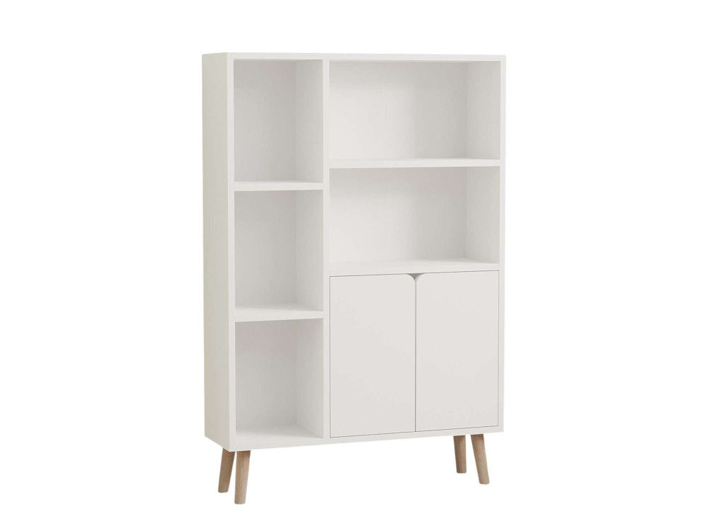 Bibliothèque en bois "Lumo" - 80 x 24 x 120 cm - Blanc