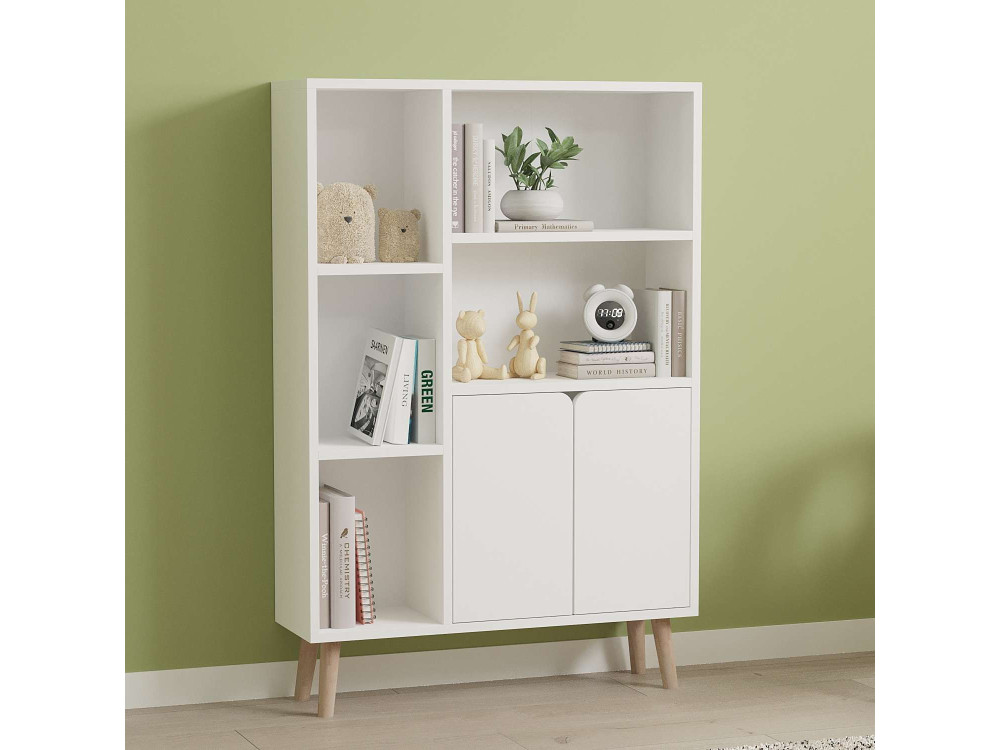 Bibliothèque en bois "Lumo" - 80 x 24 x 120 cm - Blanc