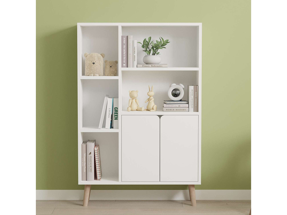 Bibliothèque en bois "Lumo" - 80 x 24 x 120 cm - Blanc