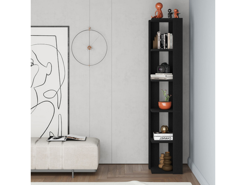 Bibliothèque en bois "Nati" - 32 x 32 x 161 cm - Noir