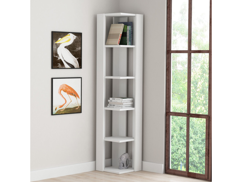 Bibliothèque en bois "Nati" - 32 x 32 x 161 cm - Blanc