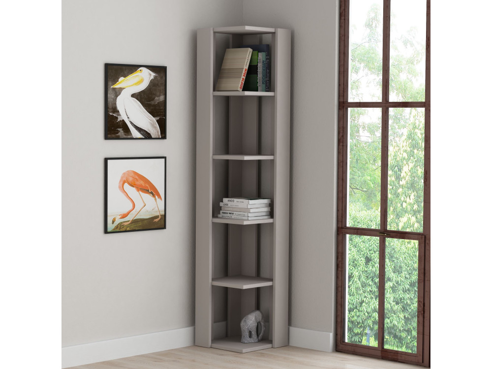 Bibliothèque en bois "Nati" - 32 x 32 x 161 cm - Moka clair