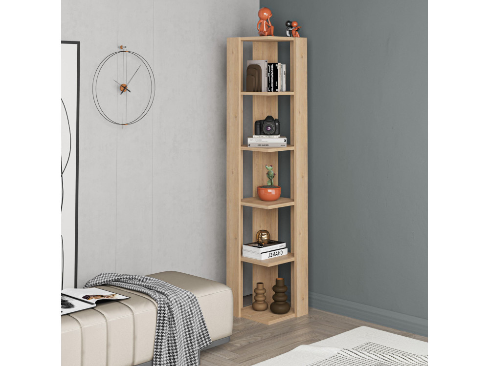 Bibliothèque en bois "Nati" - 32 x 32 x 161 cm - Beige