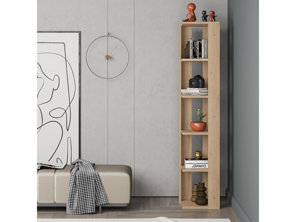 Bibliothèque en bois "Nati" - 32 x 32 x 161 cm - Beige