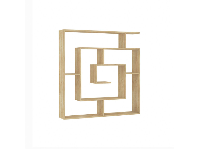 Bibliothèque en bois "Labirent" - 125 x 22 x 129 cm - Beige