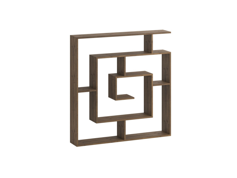 Bibliothèque en bois "Labirent" - 125 x 22 x 129 cm - Marron