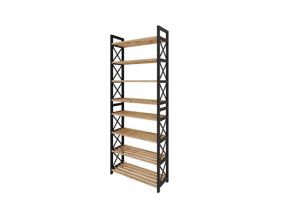 Bibliothèque en bois "Plastic" - 46 x 18 x 128 cm - Noir
