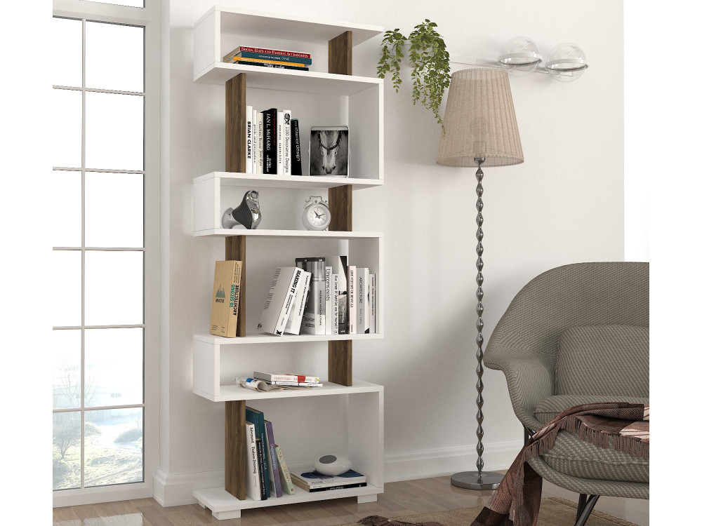 Bibliothèque en bois "Blok" - 60 x 19 x 165 cm - Marron