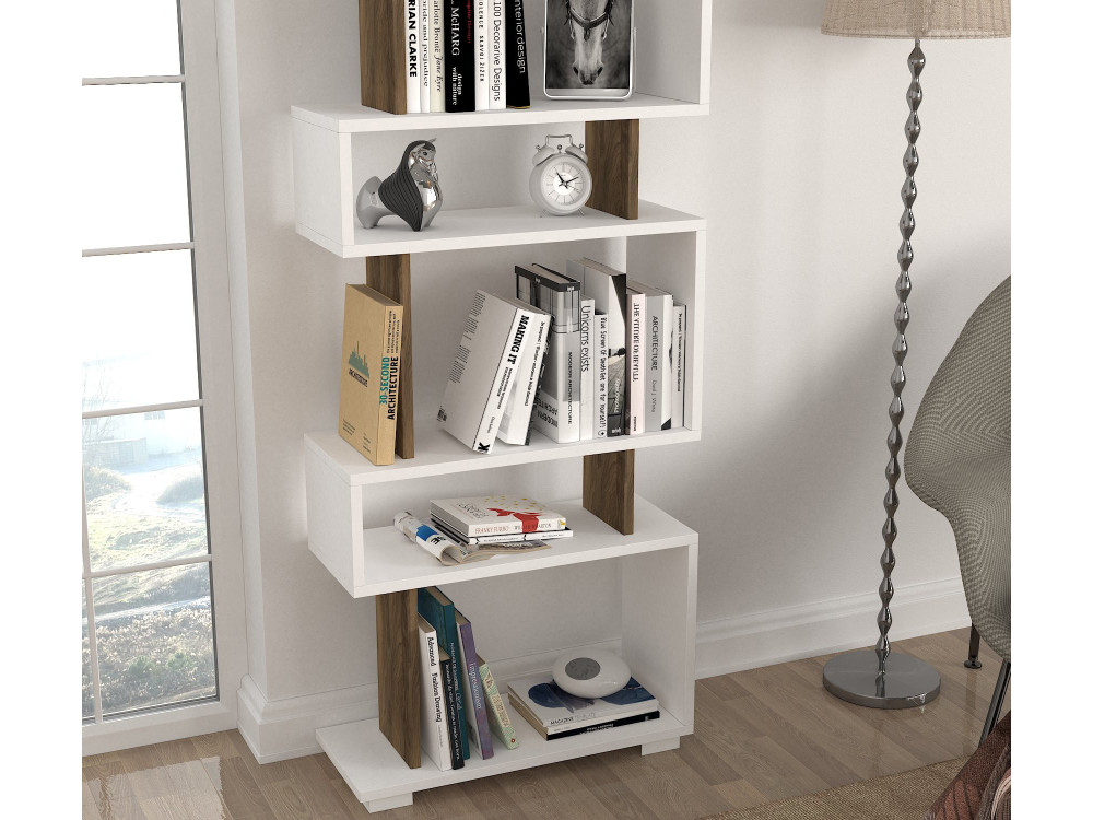 Bibliothèque en bois "Blok" - 60 x 19 x 165 cm - Marron