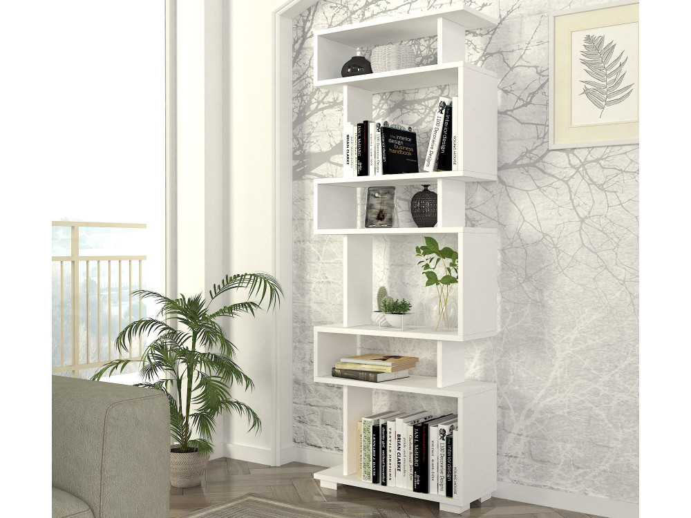 Bibliothèque en bois "Blok" - 60 x 19 x 165 cm - Blanc