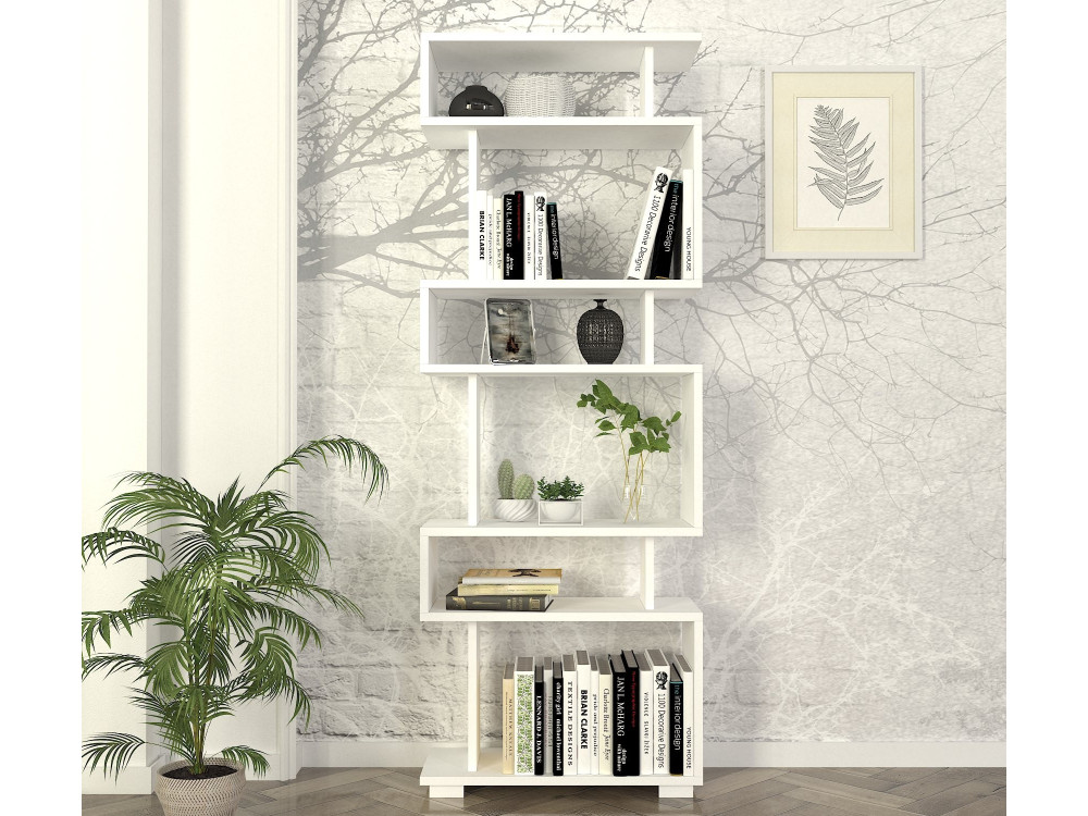 Bibliothèque en bois "Blok" - 60 x 19 x 165 cm - Blanc