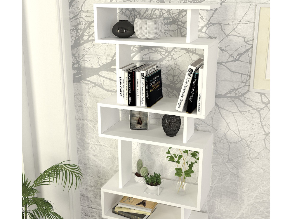 Bibliothèque en bois "Blok" - 60 x 19 x 165 cm - Blanc