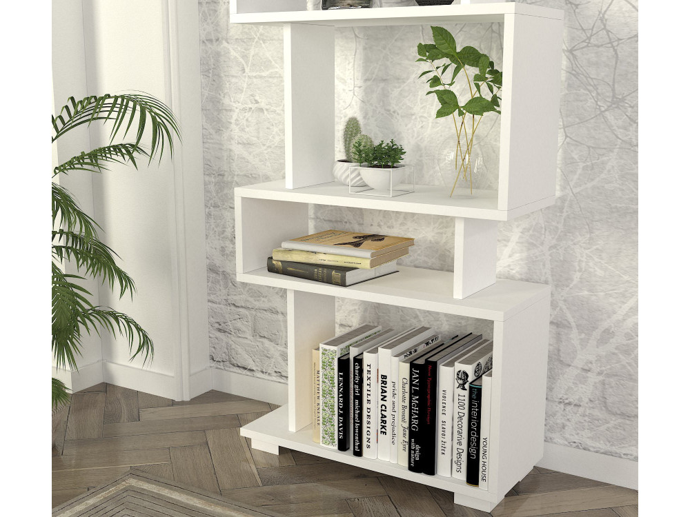 Bibliothèque en bois "Blok" - 60 x 19 x 165 cm - Blanc