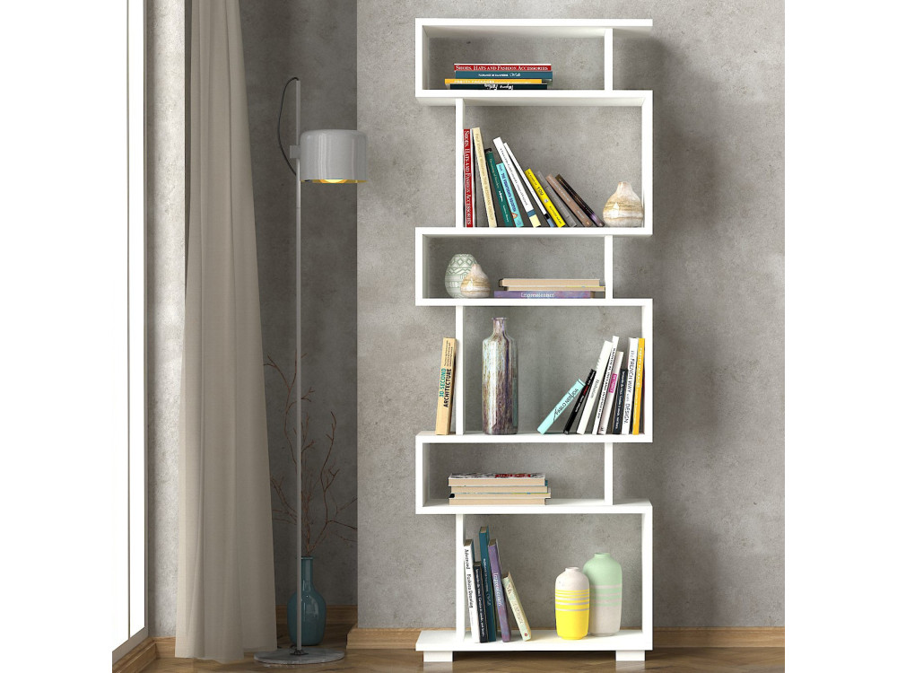 Bibliothèque en bois "Blok" - 60 x 19 x 165 cm - Blanc