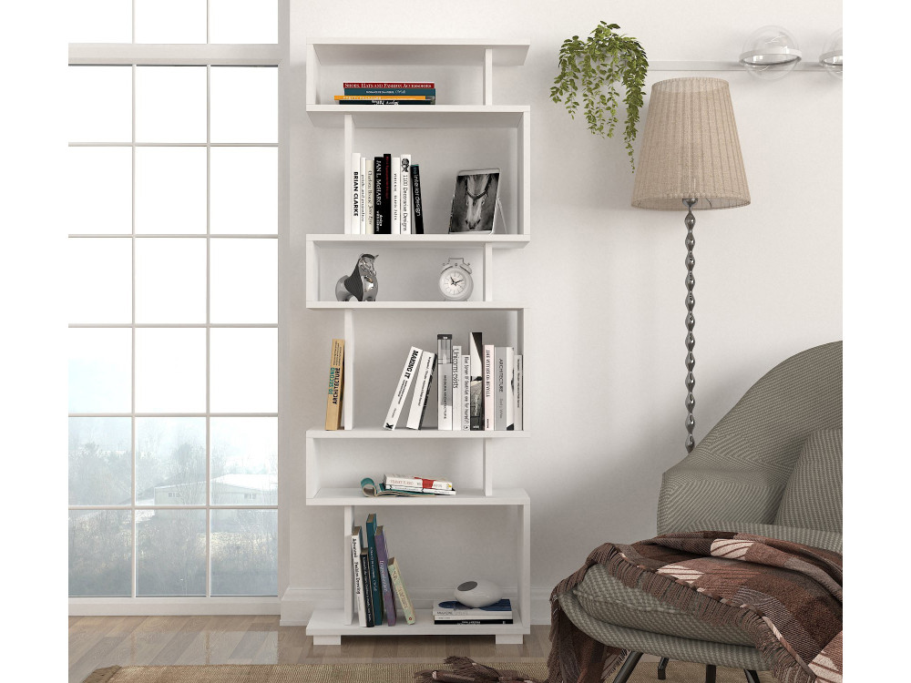 Bibliothèque en bois "Blok" - 60 x 19 x 165 cm - Blanc