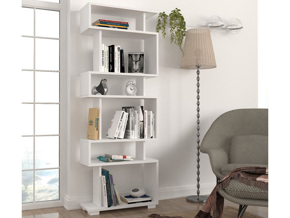 Bibliothèque en bois "Blok" - 60 x 19 x 165 cm - Blanc