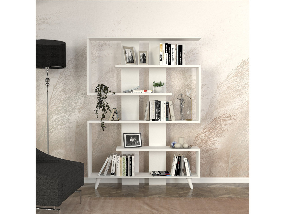 Bibliothèque en bois "Rain" - 120 x 20 x 162 cm - Blanc