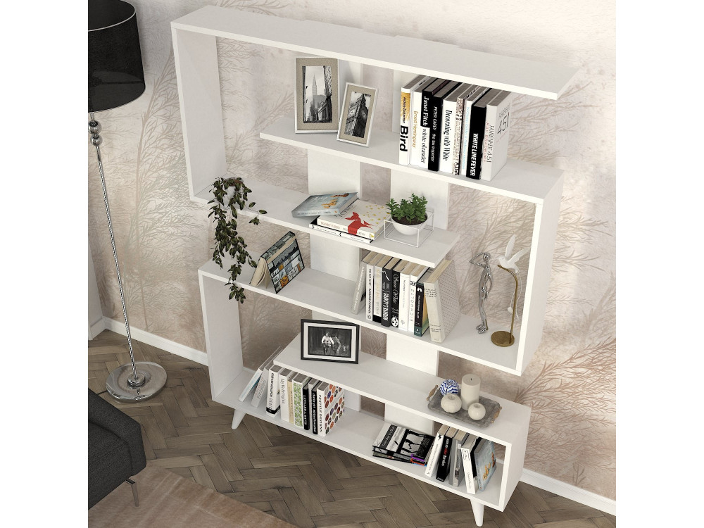 Bibliothèque en bois "Rain" - 120 x 20 x 162 cm - Blanc