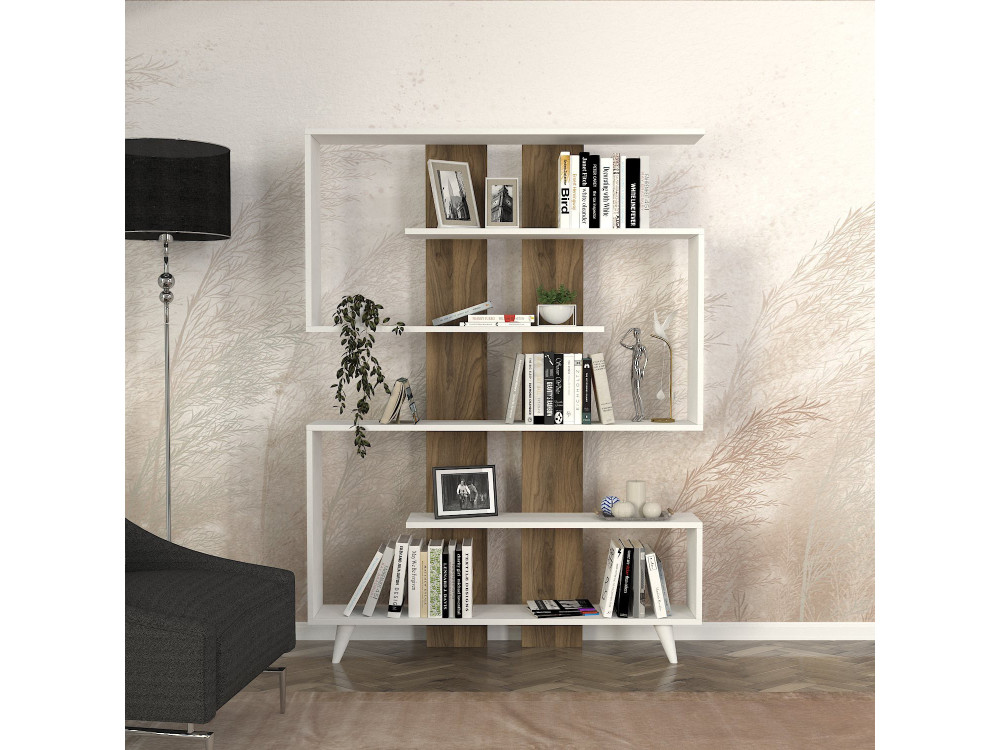 Bibliothèque en bois "Rain" - 120 x 20 x 162 cm - Marron