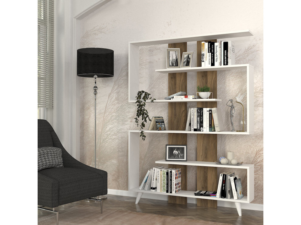 Bibliothèque en bois "Rain" - 120 x 20 x 162 cm - Marron