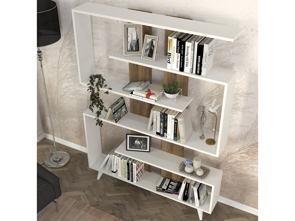 Bibliothèque en bois "Rain" - 120 x 20 x 162 cm - Marron