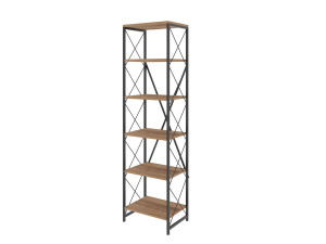 Bibliothèque en bois "Suadiye" - 50 x 30 x 180 cm - Marron