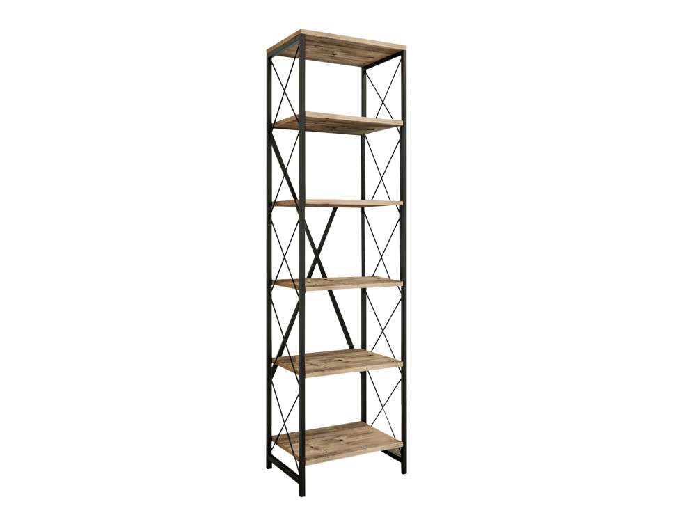 Bibliothèque en bois "Suadiye" - 50 x 30 x 180 cm - Marron