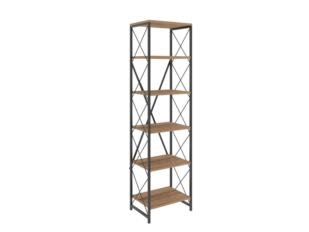 Bibliothèque en bois "Suadiye" - 50 x 30 x 180 cm - Marron