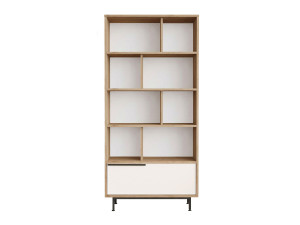 Bibliothèque en bois "ON4-SW" - 84 x 30 x 176 cm - Blanc