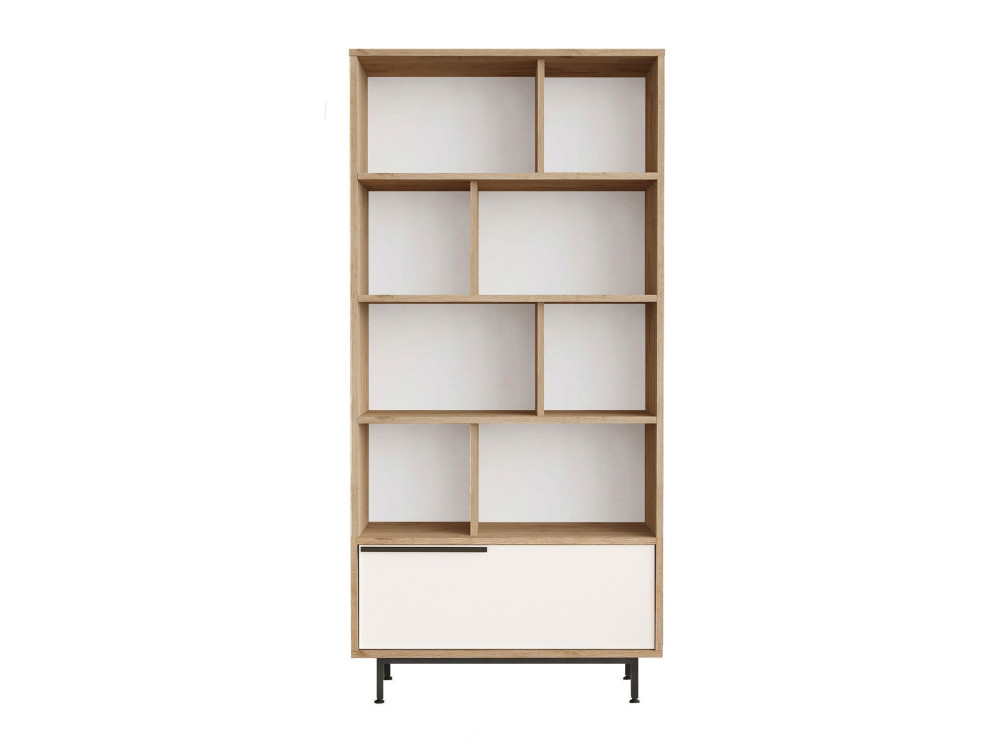 Bibliothèque en bois "ON4-SW" - 84 x 30 x 176 cm - Blanc