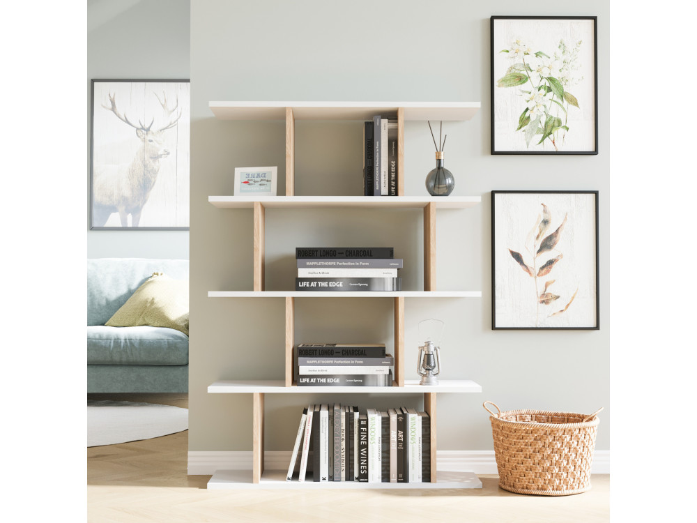 Bibliothèque en bois "Harmon" - 90 x 25 x 127 cm - Blanc