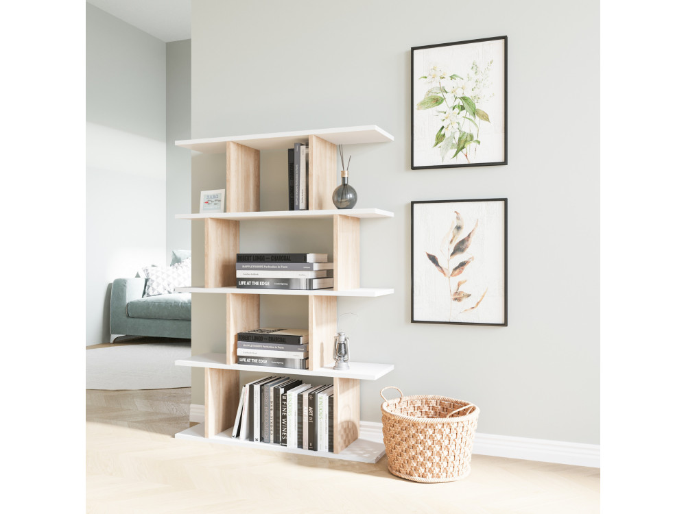 Bibliothèque en bois "Harmon" - 90 x 25 x 127 cm - Blanc