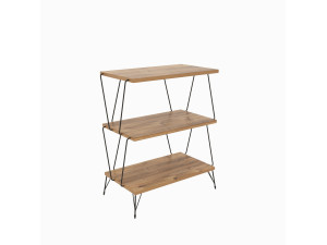 Bibliothèque en bois "Lazandos" - 46 x 30 x 76 cm - Marron