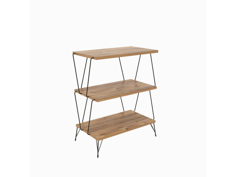 Bibliothèque en bois "Lazandos" - 46 x 30 x 76 cm - Marron