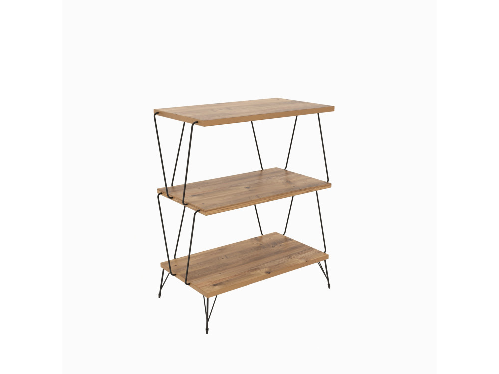 Bibliothèque en bois "Lazandos" - 46 x 30 x 76 cm - Marron