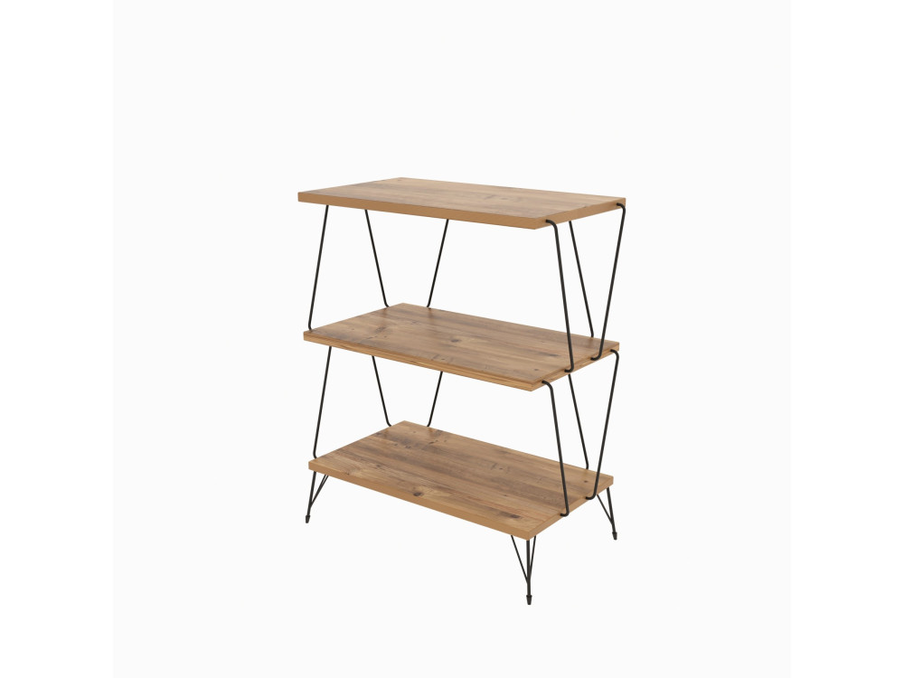 Bibliothèque en bois "Lazandos" - 46 x 30 x 76 cm - Marron