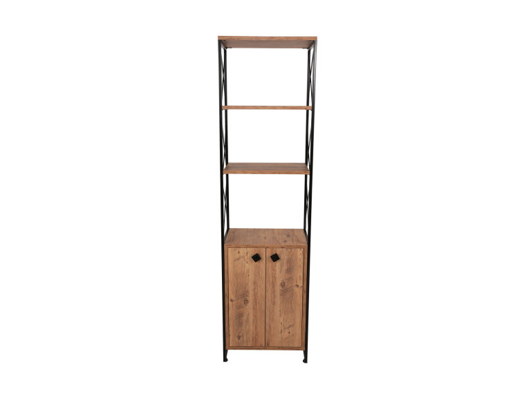 Bibliothèque en bois "Tervel" - 49 x 30 x 180 cm - Marron