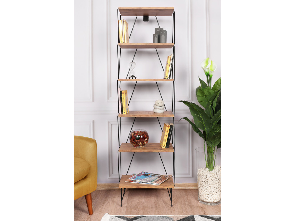 Bibliothèque en bois "Balaban" - 46 x 30 x 165 cm - Marron
