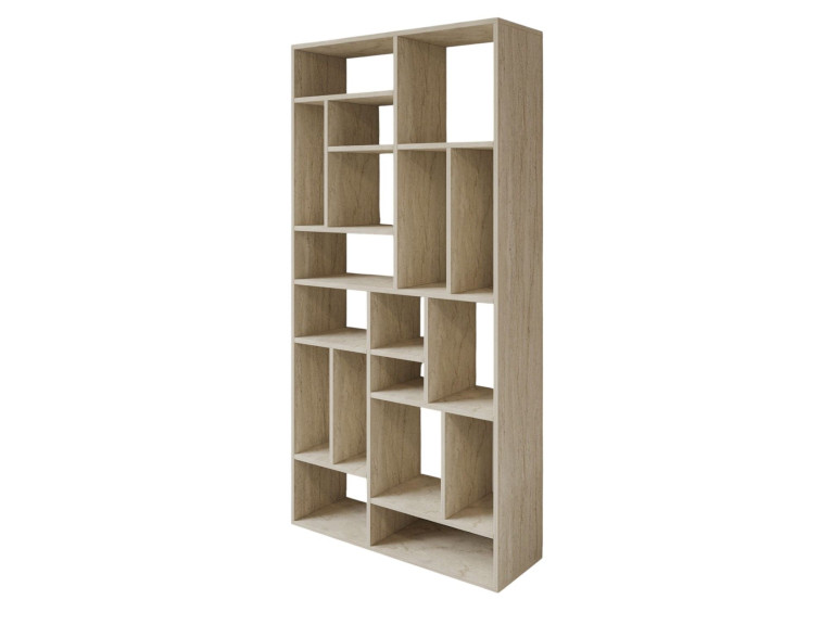 Bibliothèque en bois "Nicola" - 90 x 30 x 180 cm - Travertin