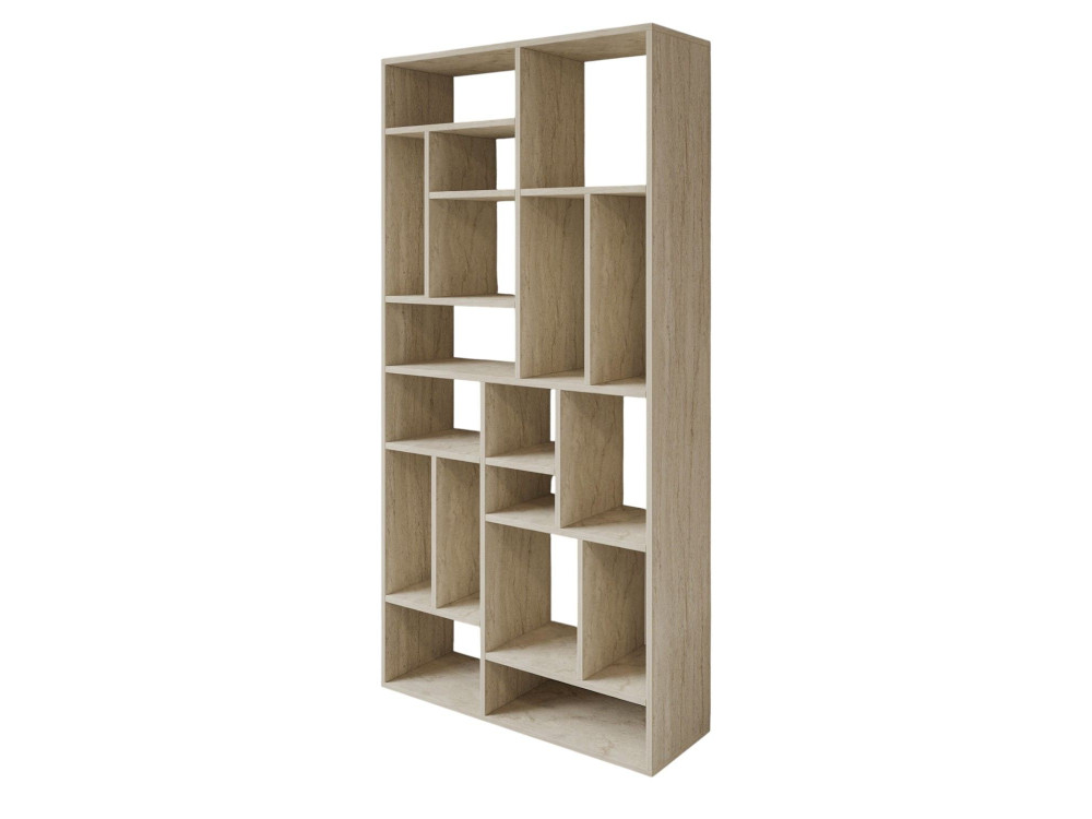 Bibliothèque en bois "Nicola" - 90 x 30 x 180 cm - Travertin