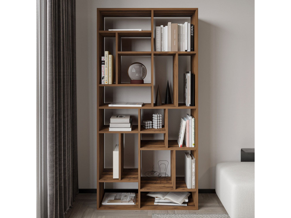 Bibliothèque en bois "Nicola" - 90 x 30 x 180 cm - Marron