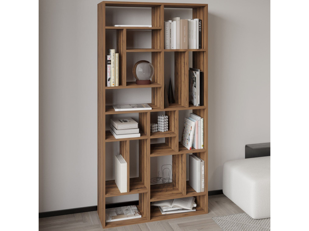 Bibliothèque en bois "Nicola" - 90 x 30 x 180 cm - Marron