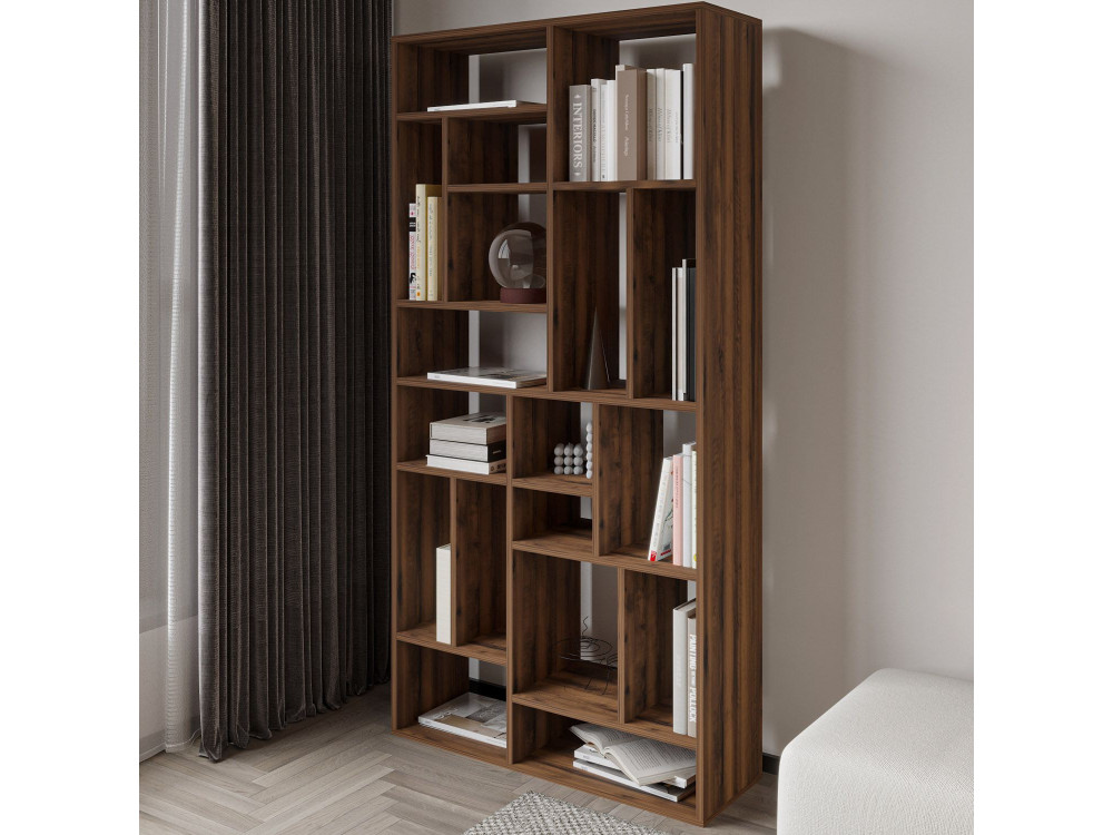 Bibliothèque en bois "Nicola" - 90 x 30 x 180 cm - Marron