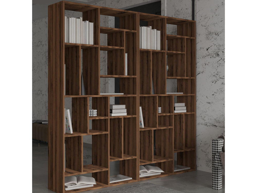 Bibliothèque en bois "Nicola" - 90 x 30 x 180 cm - Marron
