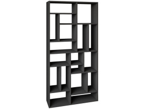 Bibliothèque en bois "Nicola" - 90 x 30 x 180 cm - Gris anthracite