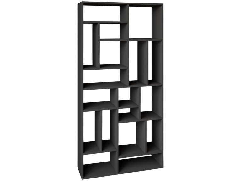 Bibliothèque en bois "Nicola" - 90 x 30 x 180 cm - Gris anthracite