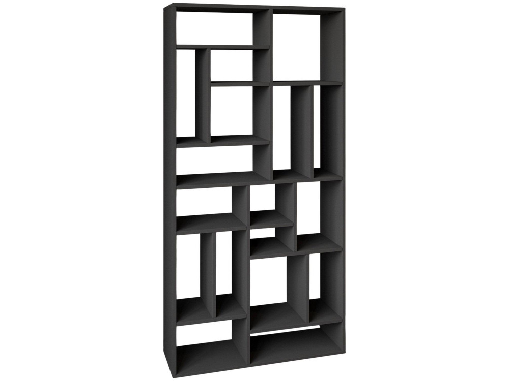 Bibliothèque en bois "Nicola" - 90 x 30 x 180 cm - Gris anthracite