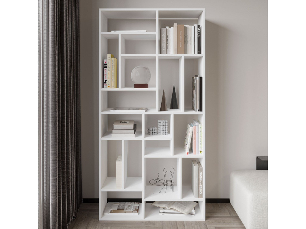 Bibliothèque en bois "Nicola" - 90 x 30 x 180 cm - Blanc