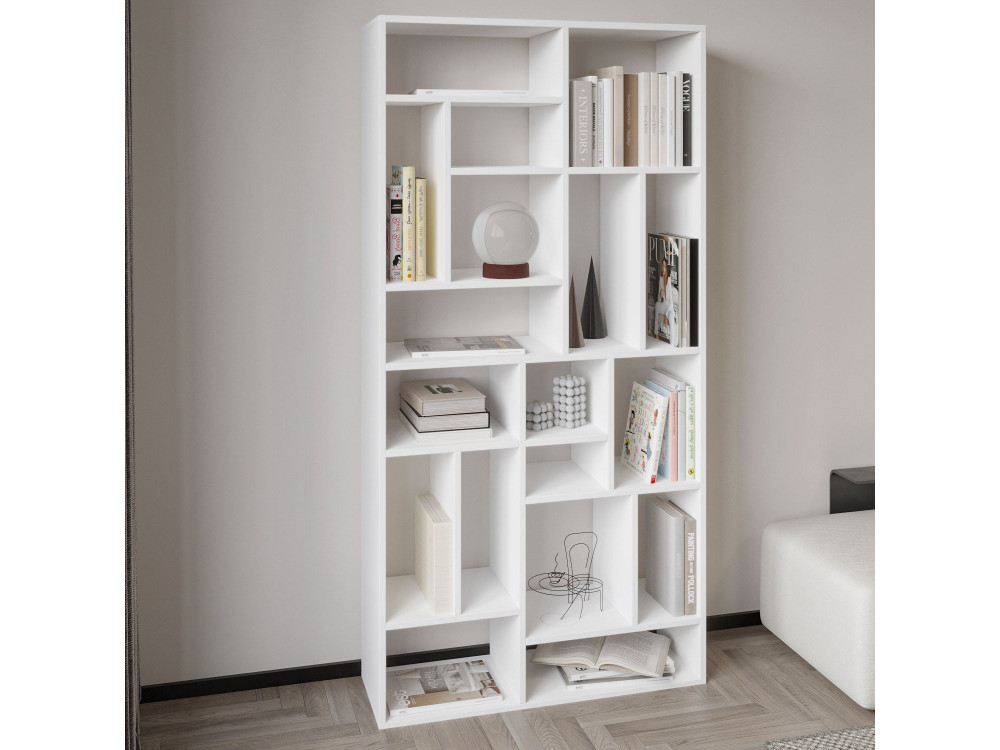 Bibliothèque en bois "Nicola" - 90 x 30 x 180 cm - Blanc
